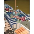 thumbnail image 2 of Outdoor Tablecloth with Umbrella Hole for Patio/Picnic/Party/Camping, 4th of July Waterproof Table Cloth Square Cover Washable, Red Blue Stars Green Leaves Striped Independence (60"x 60"), 2 of 8