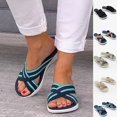 thumbnail image 4 of HEVIRGO Women Cross Strap Open Toe EVA Wedge Platform Sandals Slippers for Daily Life, 4 of 10