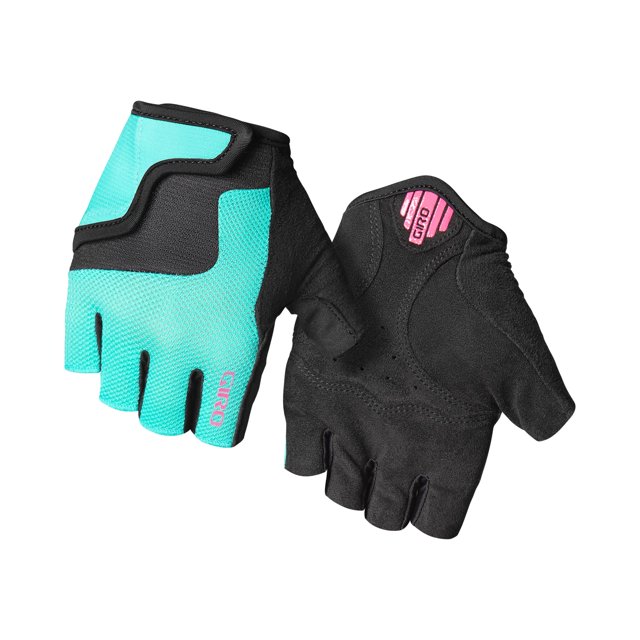 Giro Bravo Jr Youth Road Cycling Gloves - Screaming Teal/Neon Pink (2022), X-Small