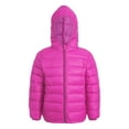 thumbnail image 3 of Raenseen Kids Girls Boys Winter Coat Puffer Jacket Long Sleeve Hoodie Ultra Lightweight Down Coat Outerwear Hot Pink 11-12, 3 of 7