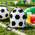 thumbnail image 5 of Dmlowu Soccer Drawstring Backpack, White and Black Football Pattern Gym Bag, Waterproof Polyester Soccer bag for Gym Sports Game Day Supplies, 5 of 6