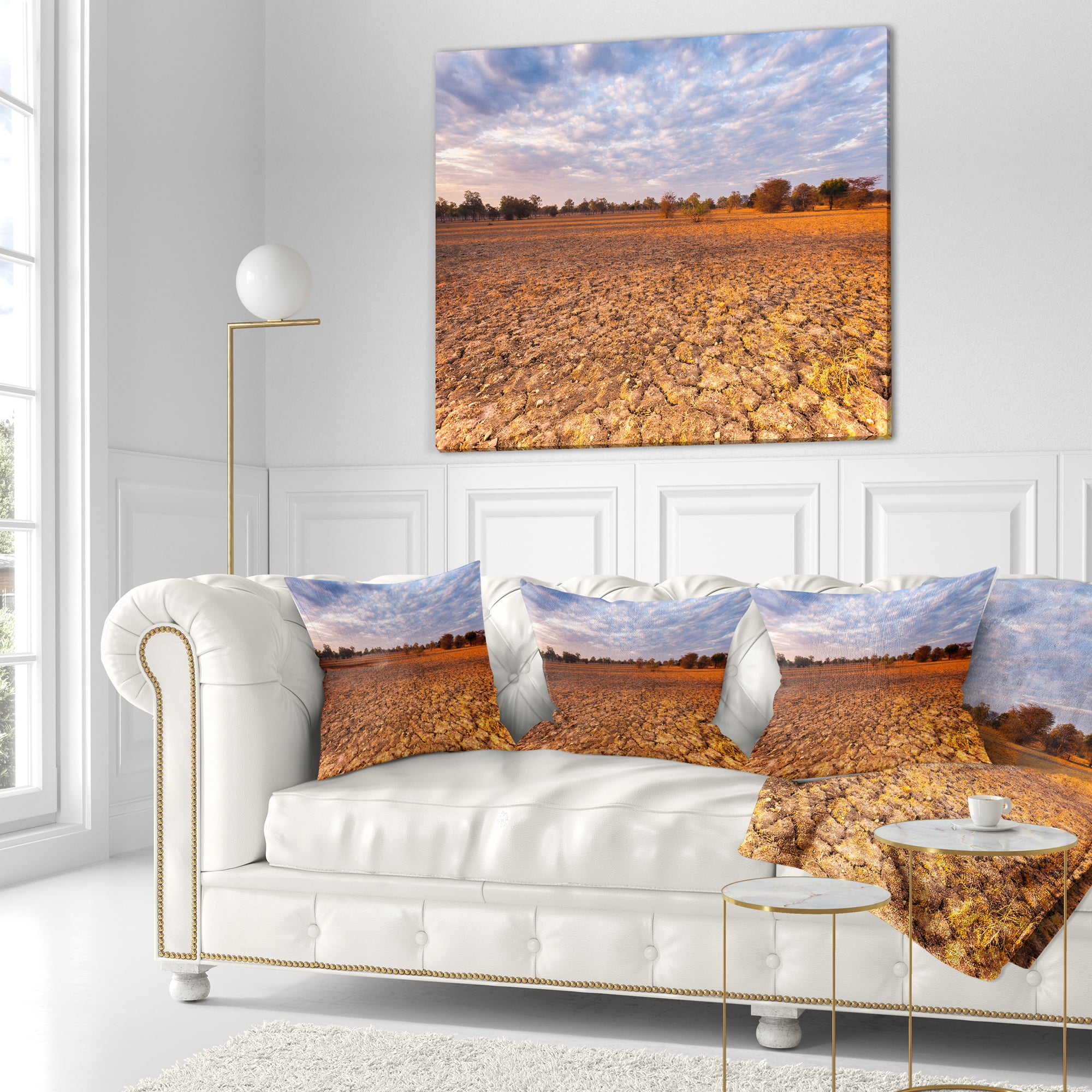Designart Amazing View of African Landscape - Landscape Printed Throw Pillow - 16x16