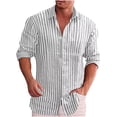 thumbnail image 2 of Playera De Hombre Camisa Con Cuello En V Algodón Lino Juven, 2 of 8