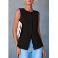 thumbnail image 4 of PRETTYGARDEN Women's Suit Vest Tops Summer Dressy Casual Business Button Sleeveless Trendy Fashion Blazer Waistcoat, 4 of 6