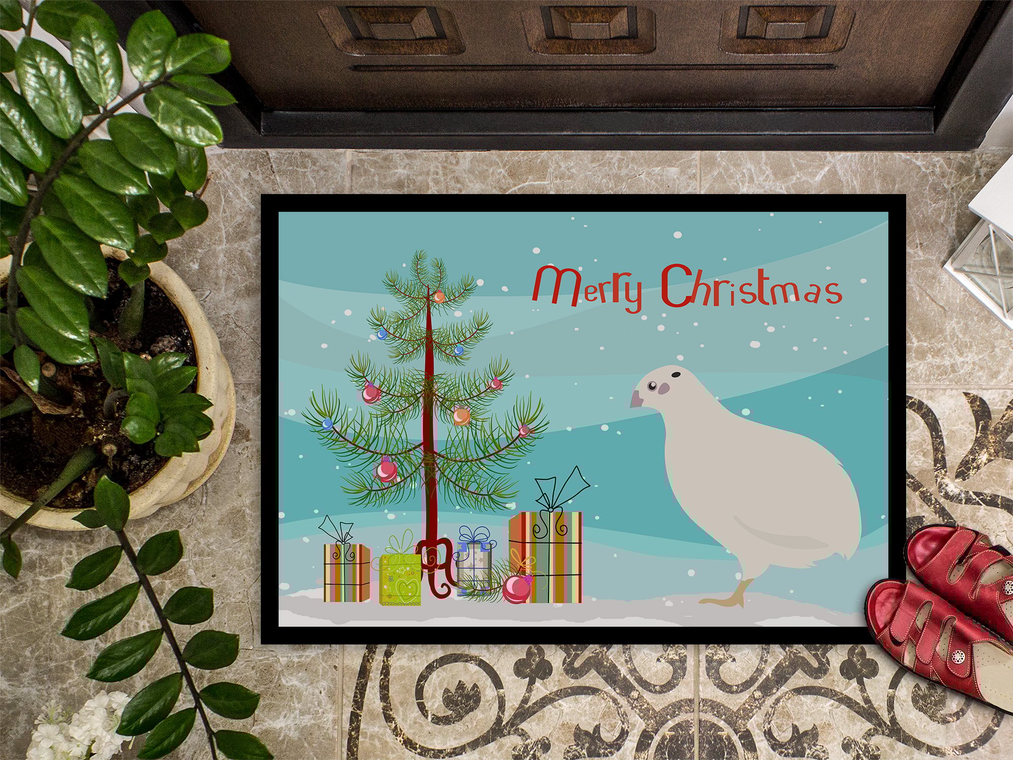 thumbnail image 3 of Carolines Treasures BB9324MAT Texas Quail Christmas Indoor or Outdoor Mat, 18 x 27 in., 3 of 4