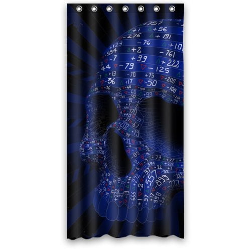 ABPHQTO Cortina de ducha de tela de baño impermeable creativa con número de calavera 90x180 cm