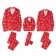 thumbnail image 2 of Conjuntos familiares a juego para padres e hijos Pijamas navideños Estampado de copos de nieve de ciervos Solapas Tops de manga larga + Pantalones largos Pijamas de estar por casa, 2 of 4