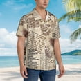 thumbnail image 3 of Fuzoiu Abstract Coffee Pattern With Letters Print Hawaiian Shirt for Men, Summer Beach Casual Short Sleeve Button Down Shirts, Men’s Beach Summer Shirts with Pocket,X-Large, 3 of 7