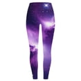 thumbnail image 5 of VBVC Women's Galaxy Stretchy Yoga Pants,Ladies High Waisted Leggings,Sparkly Workout Tights for Women,Purple,S-3XL, 5 of 5