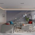thumbnail image 2 of Sectional Sofa Set, Faux Vegan Leather, Grey Gray, Modern Contemporary Urban Design, Living Lounge Room Hotel Lobby Hospitality, 2 of 10