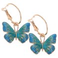 thumbnail image 1 of 1 par de pendientes pequeños de mariposa esmaltados, pendientes colgantes de mariposa para mujeres y niñas, joyería llamativa, 1 of 7