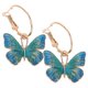 thumbnail image 1 of 1 par de pendientes pequeños de mariposa esmaltados, pendientes colgantes de mariposa para mujeres y niñas, joyería llamativa, 1 of 7