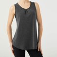 thumbnail image 5 of Wyobmus Womens Tank Tops Summer Sleeveless Runched Front Workout Tops Casual Lightweight Crewneck Irregular Hem Shirt Gray, 5 of 5