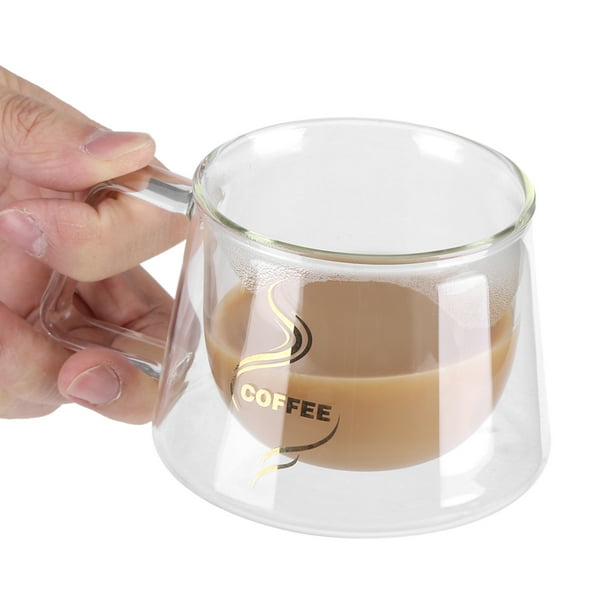Taza De Café De Vidrio Taza Resistente Al Calor Con Aislamiento De Doble Pared