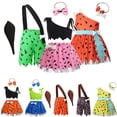 thumbnail image 2 of Disfraz de cavernícola para niñas y niños pequeños de 2024, disfraz de Halloween con huesos de perro, vestido de tul de malla para niñas de las cavernas, trajes de princesa de 1 a 6 años, 2 of 5