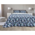 thumbnail image 1 of Tropical Comforter & Sham Bedding Set, Aloha Hawaii with Paradise Island Palm Trees Hibiscus Blossoms Sun Sea, 3 pcs Duvet Set Microfiber Filling Quilt, 5 Sizes, Blue Black Pink, by Ambesonne, 1 of 4