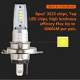 thumbnail image 2 of H4 Led Headlight Bulbs, 2Pcs H4 Led Headlight Bulb Conversion Kit, 2 of 3