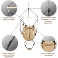 thumbnail image 2 of ONCLOUD  Hammock Hanging Sky Chair, Air  Swing Seat with Rope, Pillow and Drink Holder Solid Wood Indoor/Outdoor Patio Yard 250LBS, 2 of 8