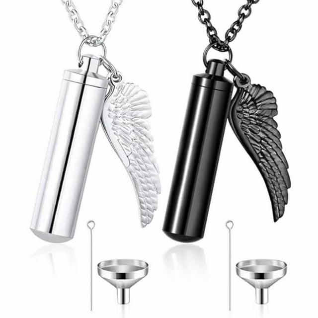 Greeniant 2 piezas de urna cilíndrica Unisex, colgante para cenizas, joyería de recuerdo para todos los cilindros, colgante de urna de Memoriales de mascotas