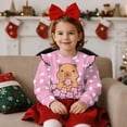 thumbnail image 2 of Yuyamidu Capybara Sweatshirt Girls Size 7-8 Pink Crewneck Sweatshirts Cute Animal Graphic Ruffle Shoulder Long Sleeve Pullover Tops for School Outdoor Daily Wear, 2 of 8