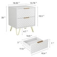 thumbnail image 4 of Resenkos 2 Drawer Bedroom Nightstand Set of 2 with Gold Metal Handle and Legs, White Bedside Table, 4 of 10