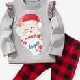 thumbnail image 4 of yboeqw Girl Clothes 2Pcs Long Sleeve Pullover Sweatshirt Jogger Pants Chrismas Cute Print Fall Winter Outfit Set,Size 1-2 Years, 4 of 4