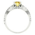 thumbnail image 4 of Solitaire with Accents Engagement Ring for Women - 1.42ct Simulated Yellow Diamond in 18K White Gold Promise Ring, 4 of 6