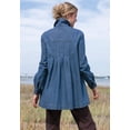 thumbnail image 5 of Woman Within Plus Size Pleat-Back Denim Jacket Long Oversized Jean Coat, 5 of 5