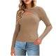 thumbnail image 3 of Sudadera con capucha extragrande,Blusa informal de cuello redondo de punto calado para mujer, manga larga, poliéster, tejido suave y ligero, ideal para el hogar, sopatenor, 3 of 9