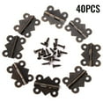 thumbnail image 3 of Fancy 40 Pcs Antique Small Butterfly Hinges Bronze Engraving Design Box Hinges for Crafts Wooden Box Gift Box Hinges Cabinet Drawer Jewelry Box Brown, 3 of 11
