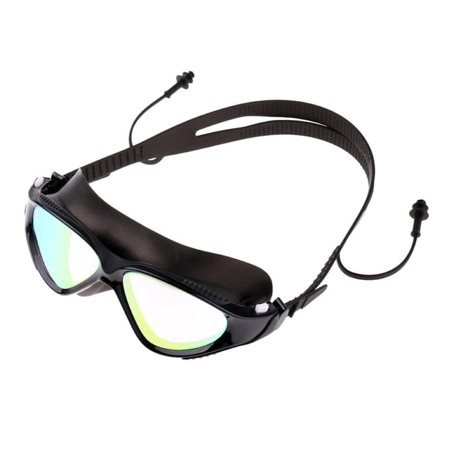 Gafas de natación de de natación para adultos ajustables antiniebla + funda protectora Negro Cola Gafas de natación