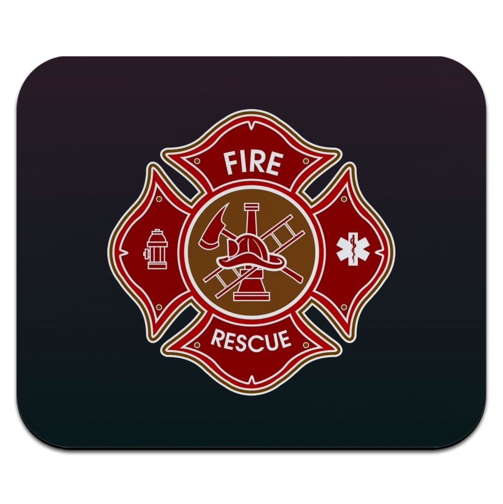 Firefighter Fire Rescue Maltese Cross Low Profile Thin Mouse Pad ...