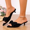 thumbnail image 5 of Gpaecead Women Bowknot Pointed Toe Low Heel Mules Backless Slip-On Elegant Vintage Spring Summer Versatile Shoes,Black, 5 of 8