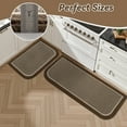 thumbnail image 2 of SIXHOME Non-Slip Kitchen Rug, Washable 17"x30" Twill Floor Mat, Half Circle Design for Sink, Laundry, Brown, 2 of 7