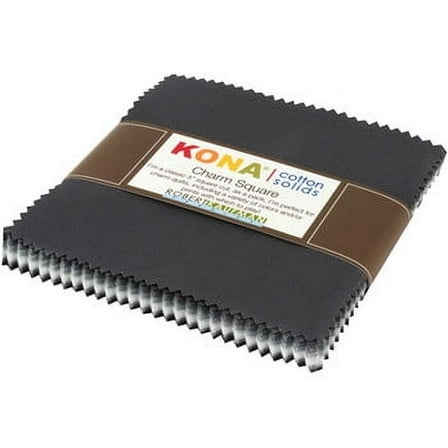 5" Charm Pack Squares - Kona Cotton Solids Stormy Skies Palette Grays Blacks Neutrals Quilters Fabric Precuts Bundle (CHS-724-42) M201.12
