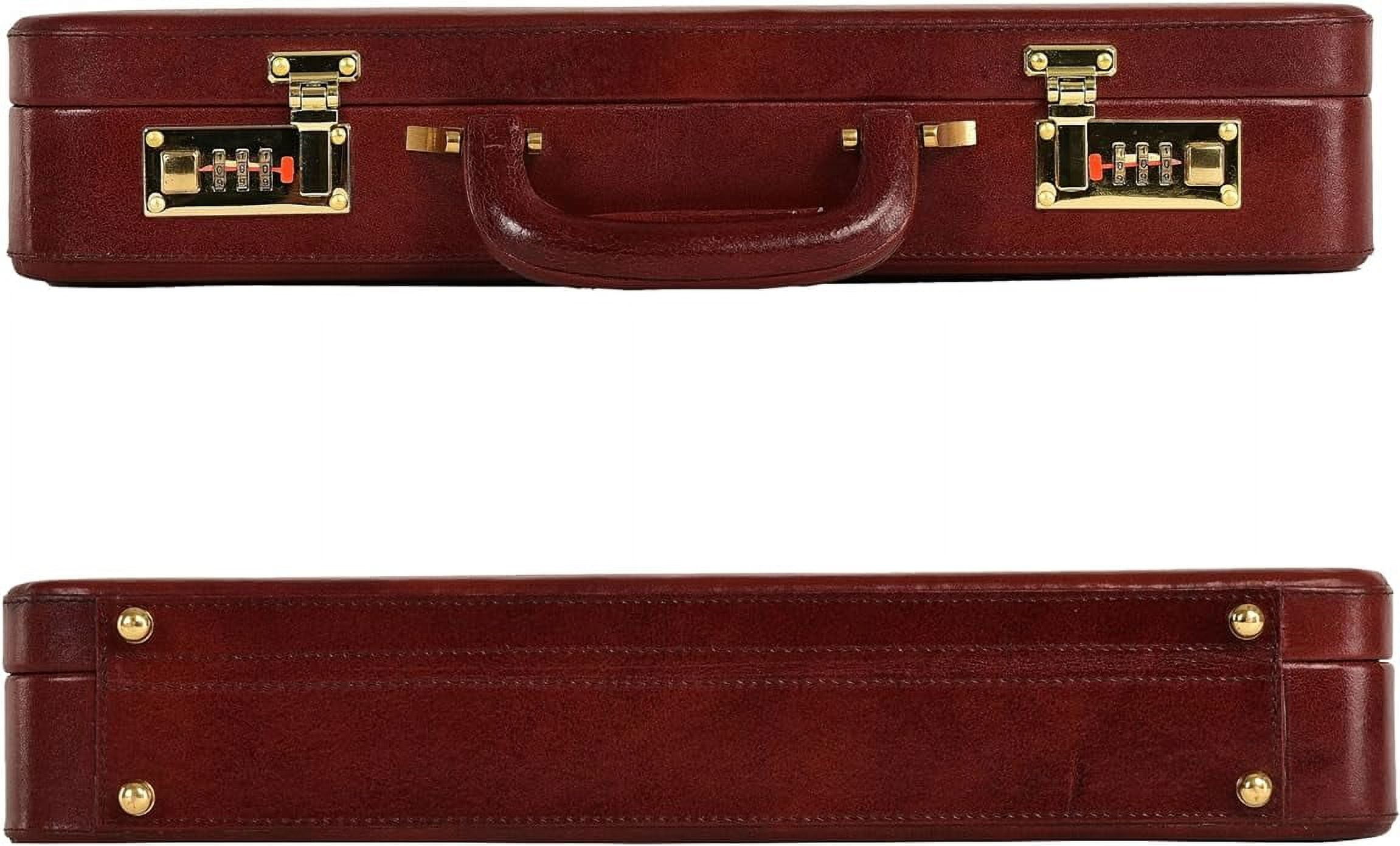 LINDSEY STREET Men's Leather Briefcase | Business Leather Handbag | Doctors Safety Kit Bag Leather Attache | Gift For Him