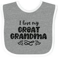 thumbnail image 3 of Inktastic I Love My Great Grandma with Hearts Boys or Girls Baby Bib, 3 of 4