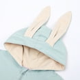 thumbnail image 7 of Bubble Romper Baby Girl Toddler Boys Girls Solid Hooded Rabbit Bunny Zipper Jumpsuit Playsuit Sunsuit Toddler Romper Green 3 Months-6 Months, 7 of 7