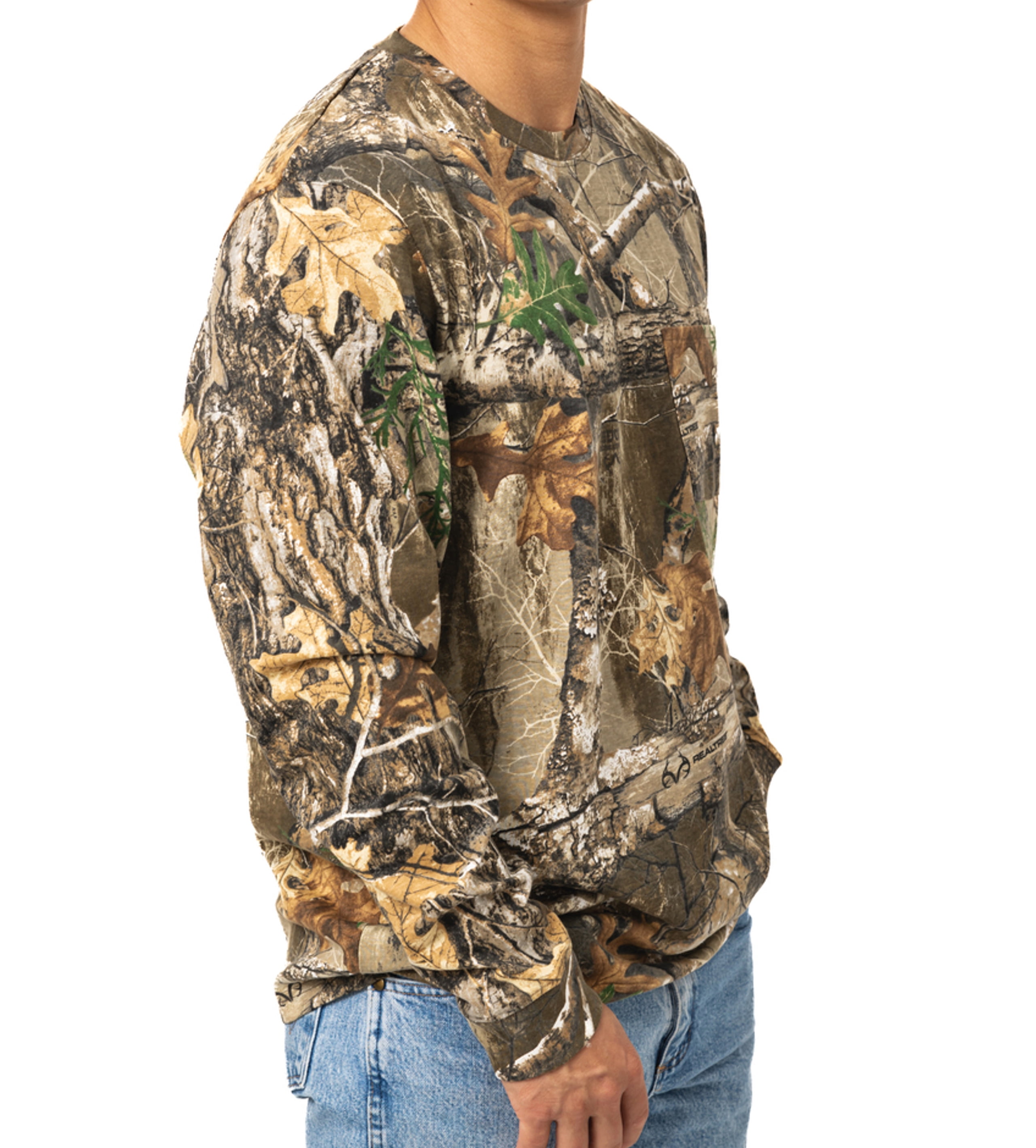 Realtree Men’s Long Sleeve  Hunting Cotton Shirt, Advantage Classic Camo, Relaxed Fit, Size S- 5X