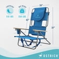 thumbnail image 2 of Open Box Ostrich Midsize Face Down Backpack Beach Chair with Face Hole, Blue, 2 of 12