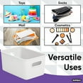thumbnail image 4 of Superio Small Decorative Storage Bin (4 Pack)- Closet, and Shelf Plastic Storage Basket Organizer for Home, Toys, and Pantry- Ribbed Design, 5 Liter, Grey and White, 4 of 7