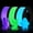 Glow in the Dark Purple Blue Green Bundle, variant on PLA 3D Printer Filament 5 Color Bundle, 250g Spools x 5 (White, Black, Green, Orange, Pink) 1.75mm High Accuracy ±0.02mm, Vacuum Packed for Freshness