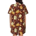 thumbnail image 3 of Lsque Pumpkin Leaf Daisy Women's Short-Sleeved Pajama Set - 2 Piece Soft and Lightweight Sleepwear Set-XX-Large, 3 of 9