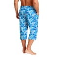 thumbnail image 6 of Mens Swim Trunks Men's Casual Hawaiian Print Drawstring Cropped Capri Pants Resort Print Swim Trunks with Elastic Waist Summer Beach Shorts for Vacation Spring Travel Dark Blue L, 6 of 9
