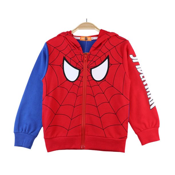Chaqueta Marvel Spide-rman para niño, cárdigan de algodón, chaqueta para primavera y otoño para niños, regalo de Navidad y cumpleaños para niños 130 Gao Jinjia LED