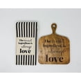 thumbnail image 7 of Drew Derose Designs black&cream stripes printed towel and serve board set 16”x26- towel”&board-12”x9”, 7 of 7