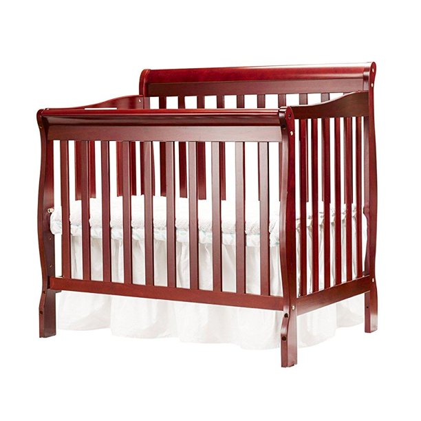 Big Oshi Kayla 4 In 1 Convertible Mini Crib Cherry Walmart Com