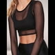 thumbnail image 5 of Tops de de Larga para Mujer, Camisetas Transparentes, Blusa de Encaje para Fiestas y Clubes Nocturnos Negro Corto S, 5 of 10