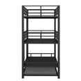 thumbnail image 6 of Euroco Metal Twin Triple Bunk Bed with Trundle, Convertible 4 Beds in One Bunk for Kids Teens, Black, 6 of 13