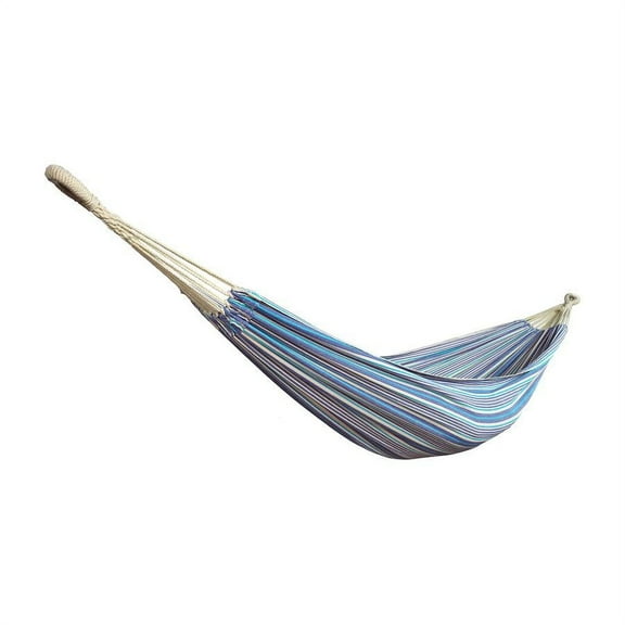 Bliss Hammocks Hammock in a Bag w/ Hand-woven Rope loops , 220 lbs Capacity , Sail Cloth Stripe , 77" L x 40" W